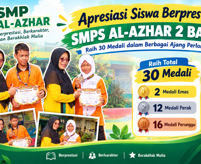 SMPS Al-Azhar 2 Batam Apresiasi Siswa Berprestasi dengan Raihan 30 Medali