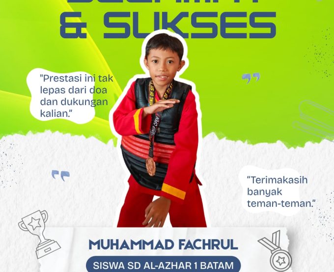 Alhamdulillah Selamat Kepada Ananda MUAHAMMAD FACHRUL siswa SD AL AZHAR 1 BATAM berhasil memperoleh prestasi juara 3 kejuaraan pencak silat "KING OF SILAT CHAMPIONSHIP 1 KEPRI 2026"